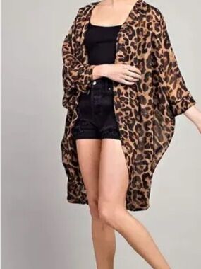 Cheetah Dolman Kimono Cardigan